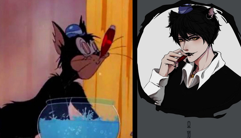 猫和老鼠:当黑猫拟人化,暗黑系画风太妖艳,纯情小野猫