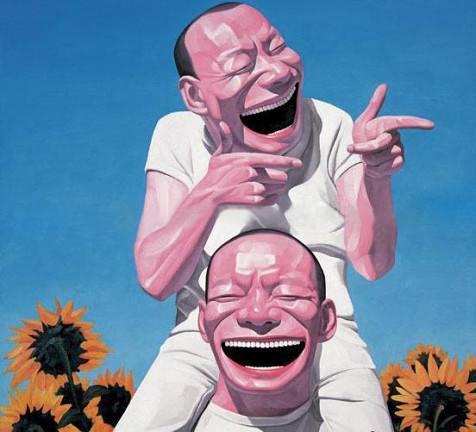 岳敏君绘画作品赏析,不知道为何爱画笑面人!