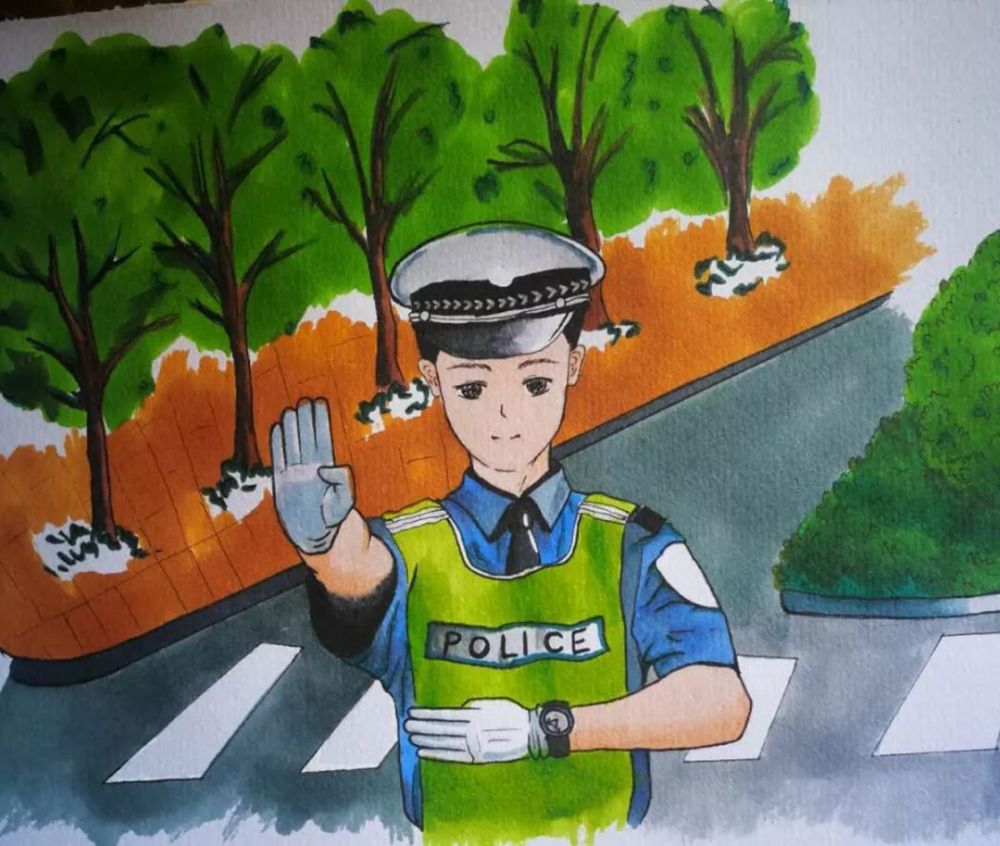 人物刻画是以现实交通指挥岗为原景 以四季为背景