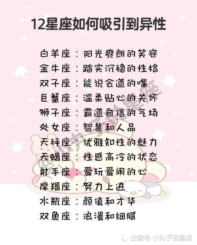 12星座如何吸引到异性?12星座注定要跟谁纠缠一辈子?
