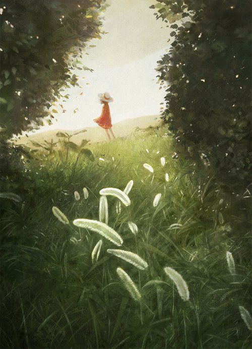 似水年华·插画壁纸:"光影错落之间,在谁的梦里开花结果"