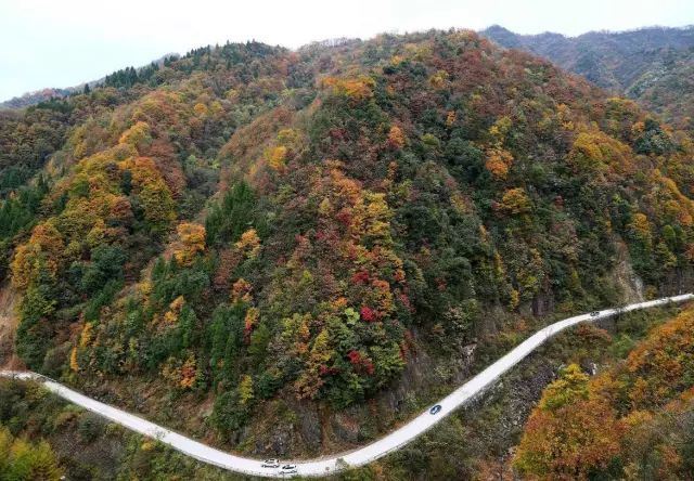 七彩光雾山美景