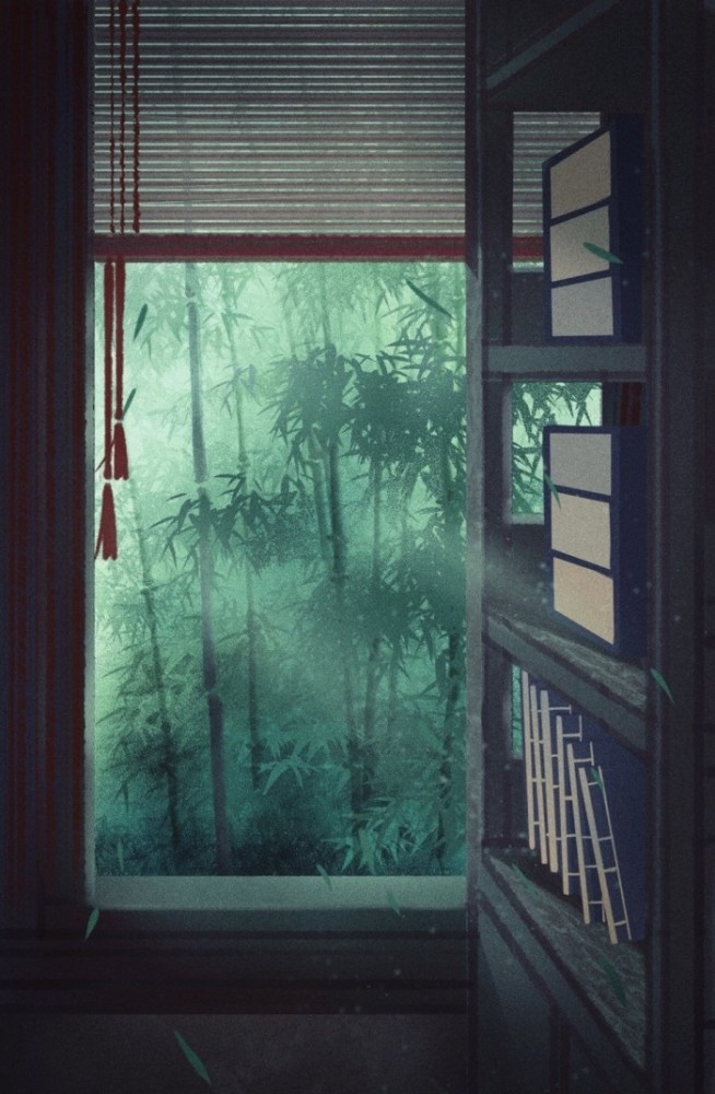 青绿色,场景,壁纸,古风,唯美