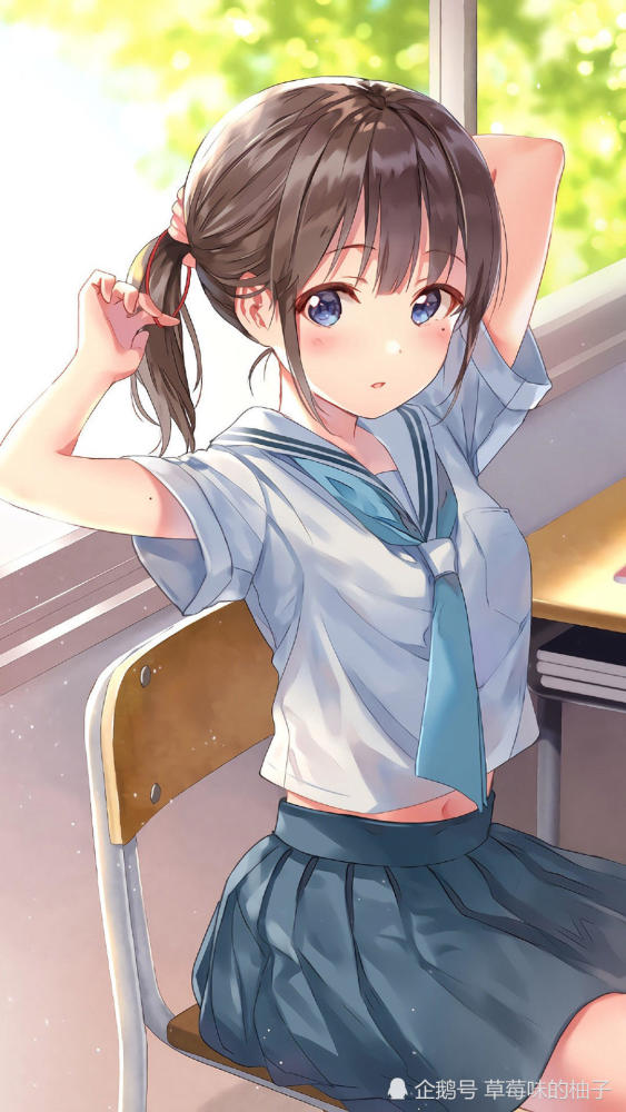 你扎头发的样子真好看