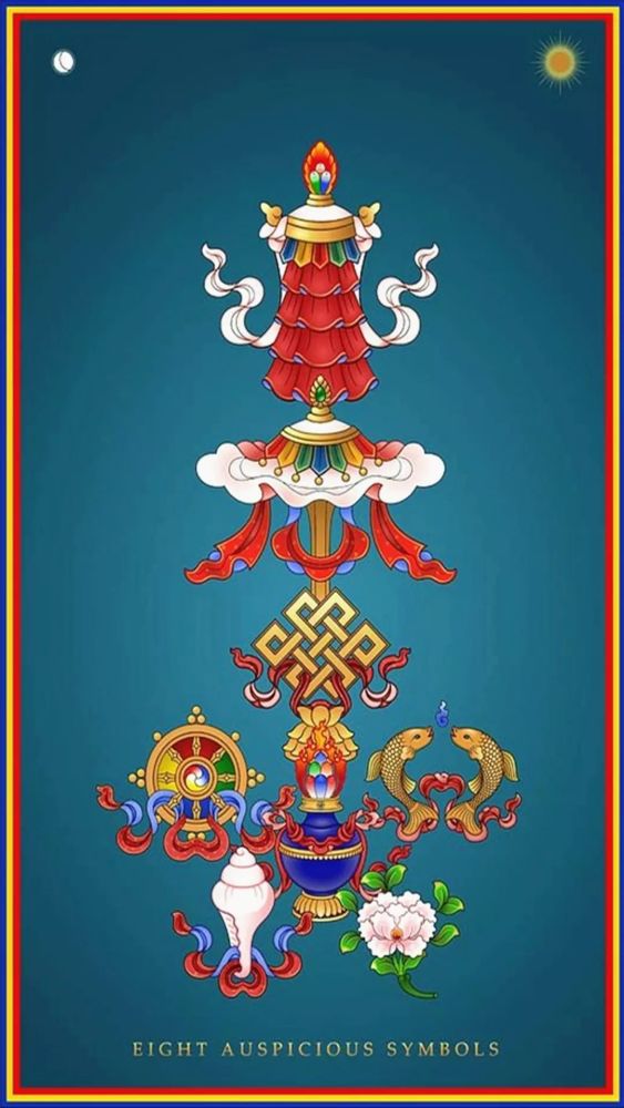 藏八宝套图,藏族人心里的吉祥图腾"