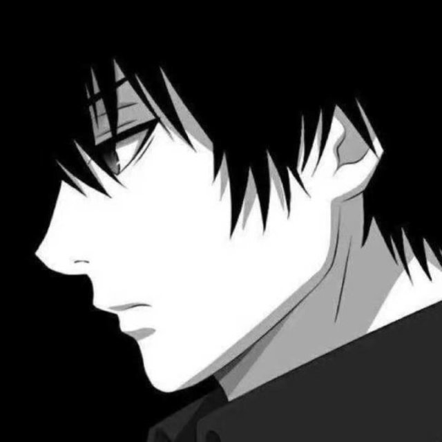 黑白丧系动漫男头,抽烟挺好的,虽然伤肺但是不伤我的心啊