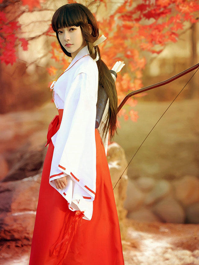 犬夜叉:动漫人物cosplay,桔梗美如画,杀生丸神还原