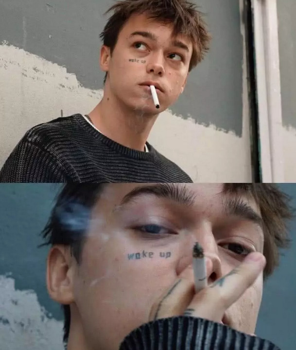 俄罗斯男模小时面瘫,右眼下方纹wake up,如今简直帅炸
