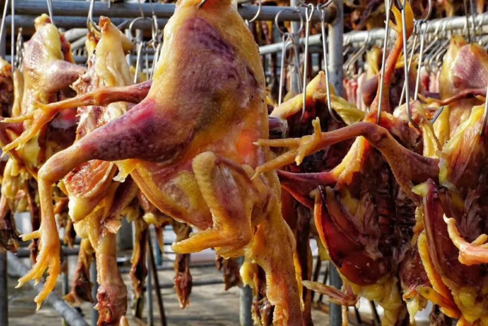 行军打仗时便于携带,由此风干鸡的腌制方法在民间流传开来,这种鸡易