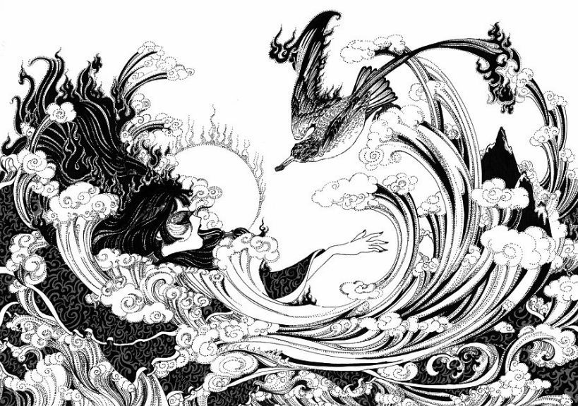 山海经,精卫填海,猫头鹰