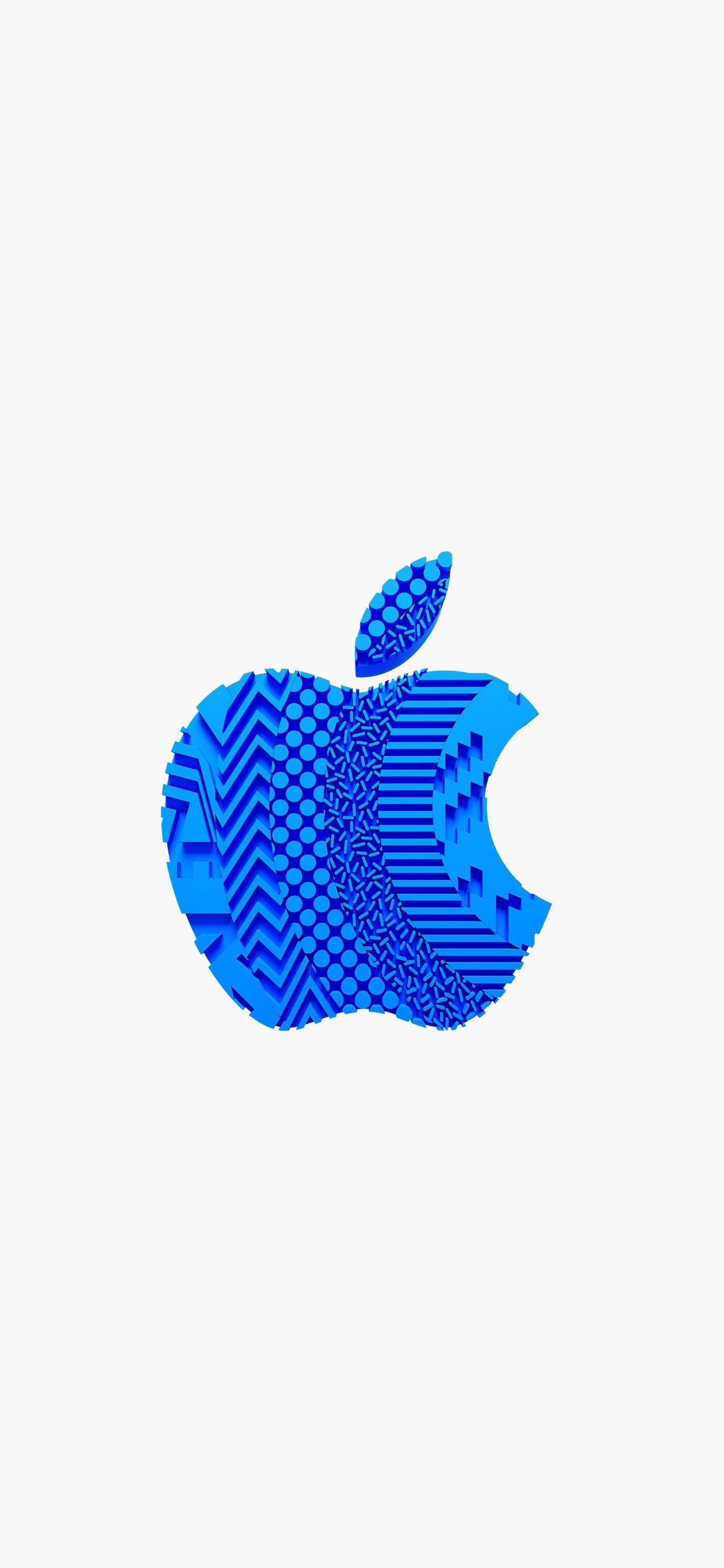 手机壁纸:苹果logo多彩绚丽纯白手机壁纸