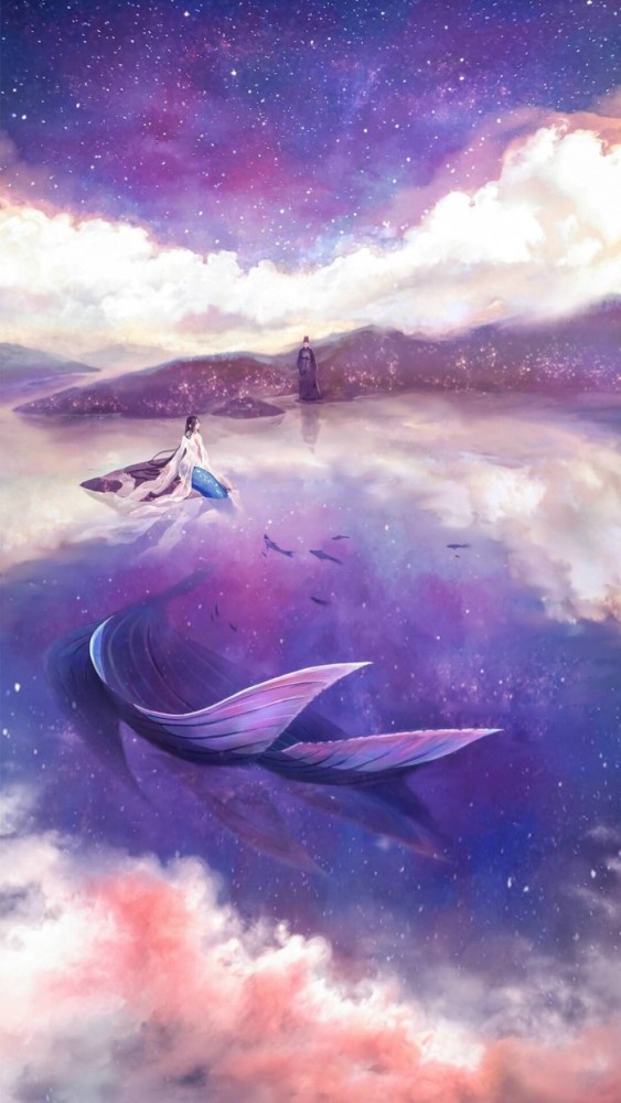 梦幻·美人鱼·插画壁纸:"为了做一天的人,甘愿放弃海