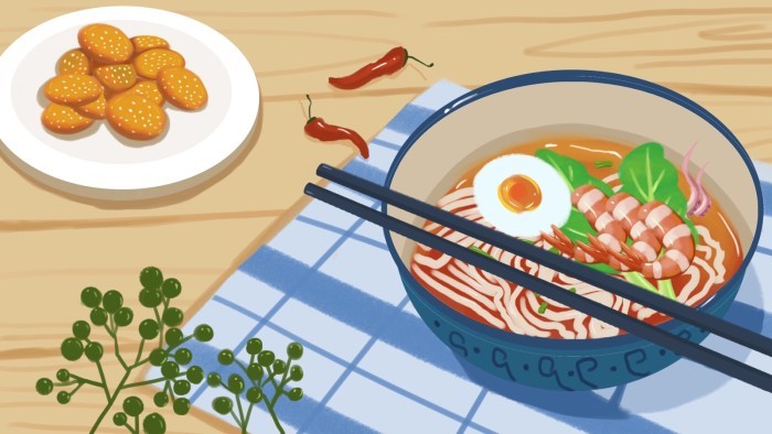 二次元壁纸:美女配美食,你选哪一个?