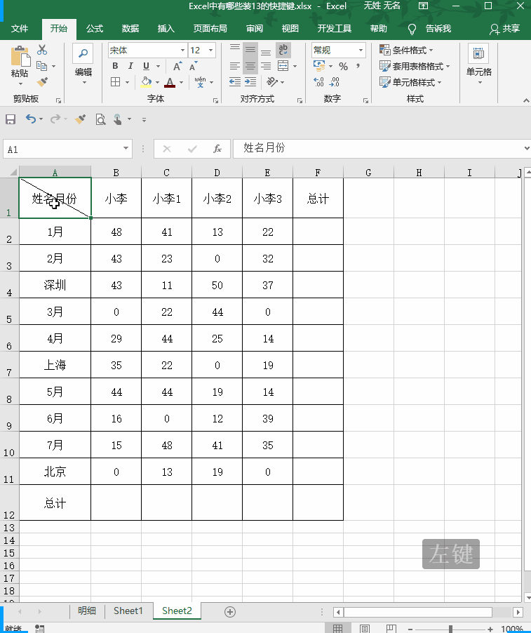 第二组:快速速行内换行:按住alt enter,一键求和:alt =