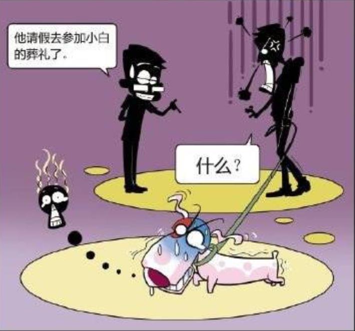 搞笑漫画:巧合!甲老师:他请假去参加小白的葬礼了!