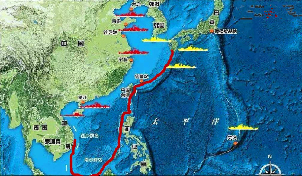 地图看世界;三方重叠的东海防空识别区,中国钓鱼岛全图