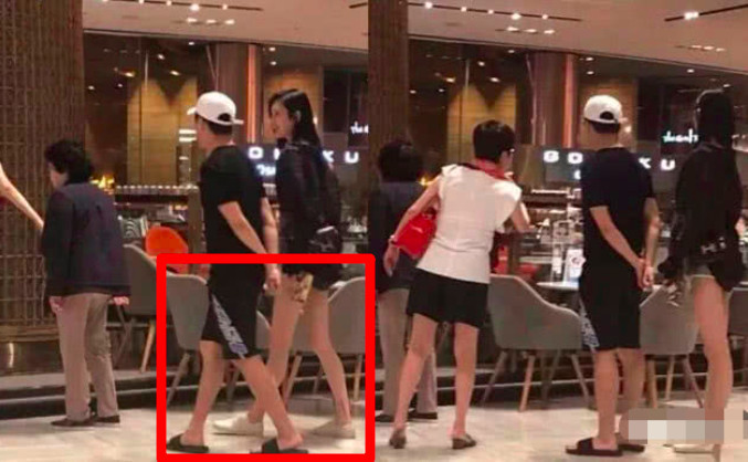 何猷君与奚梦瑶逛街像小弟弟,超厚增高鞋抢镜,二人腿长对比明显