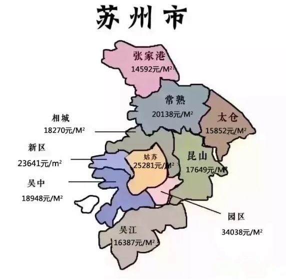 苏州1月各区房价地图