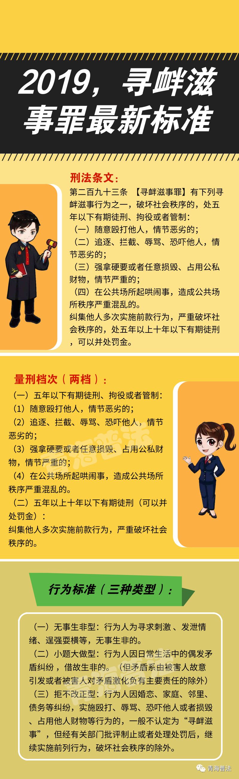 2019,寻衅滋事罪最新标准