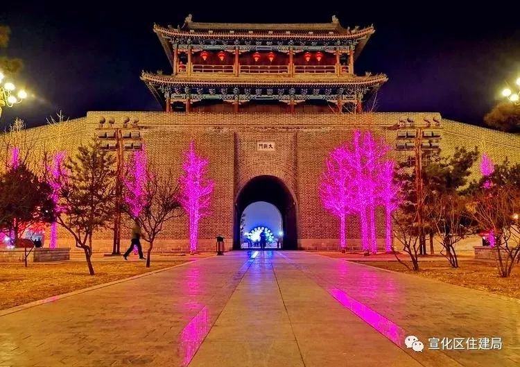宣化区,花灯,古城,中山广场,夜景,镇朔楼