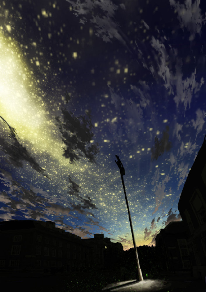 夜空下的路灯 是无奈还事在等待归人?