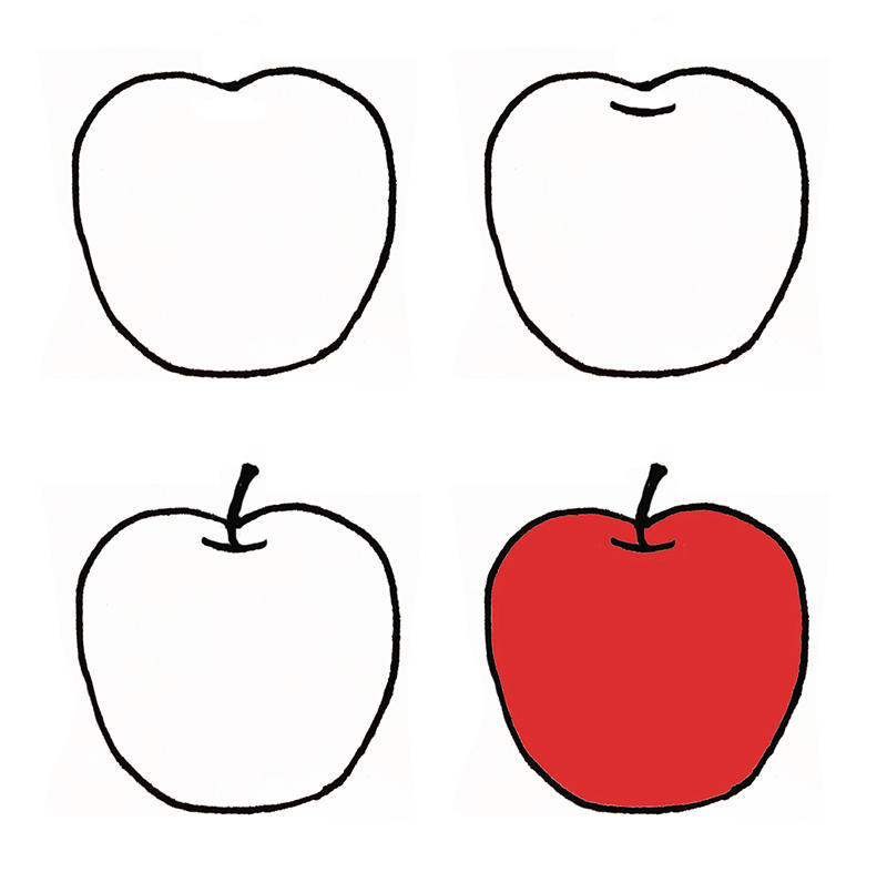 水果简笔画素材 画一画你喜欢的水果,简单易学