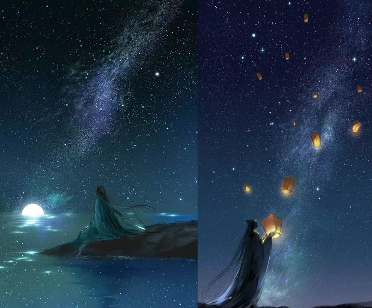 杂图 星空 古风壁纸:"斩断羁绊斩断情,不念曾经不念君