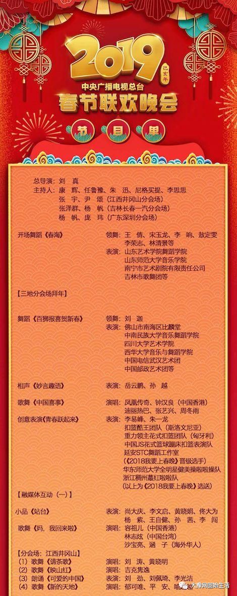 刚刚,央视2019年春晚节目单公布!