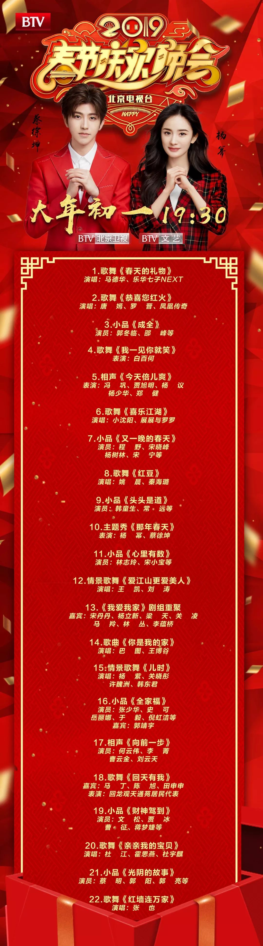 【北京台春晚】新奇的手绘版节目单来啦!找到你家爱豆