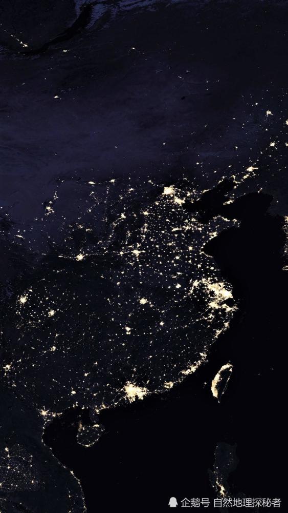 nasa发布的2016年全球各地区夜间灯光图