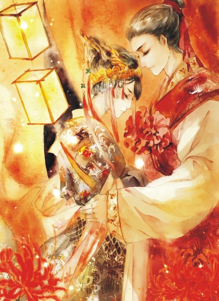梦里彼岸·唯美古风·插画壁纸:燃尽的风华,为谁化作了彼岸花?