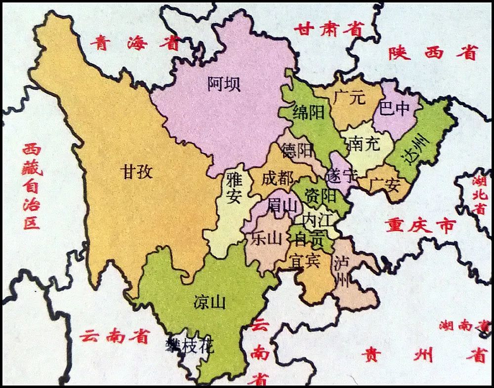 省份地图:四川,广东,浙江,陕西