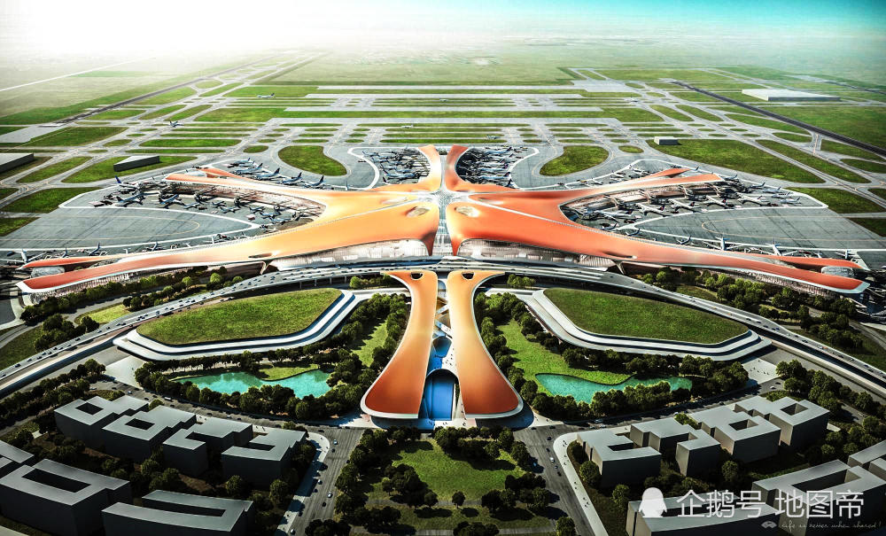 航拍北京大兴国际机场,世界最大单体航站楼今年投入使用