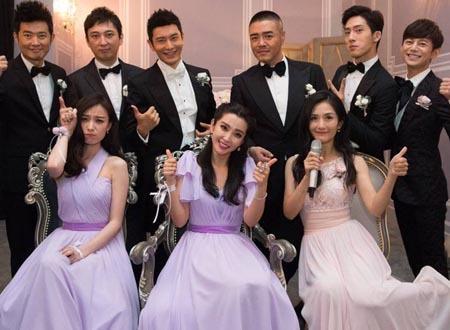 明星豪华伴娘团,靓颖的伴娘个个美过她