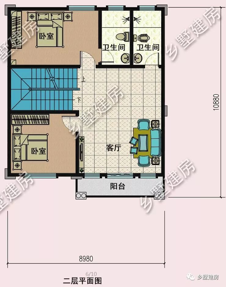 农村自建房设计图9x11,9×11农村自建房设计图 9x11米农村简欧小别墅,左右有邻居不能开窗?这款完美解决!