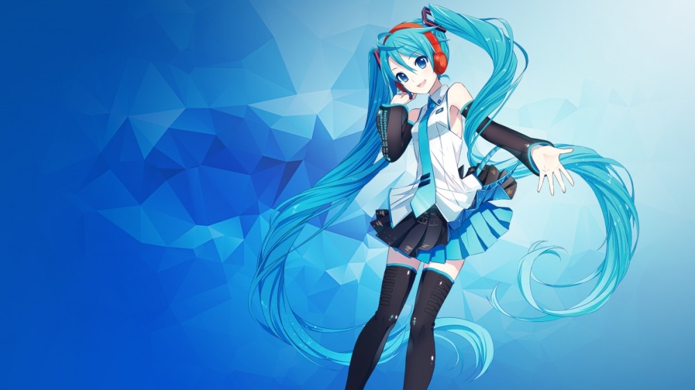 二次元动漫高清美图壁纸:初音未来,宅男偶像!