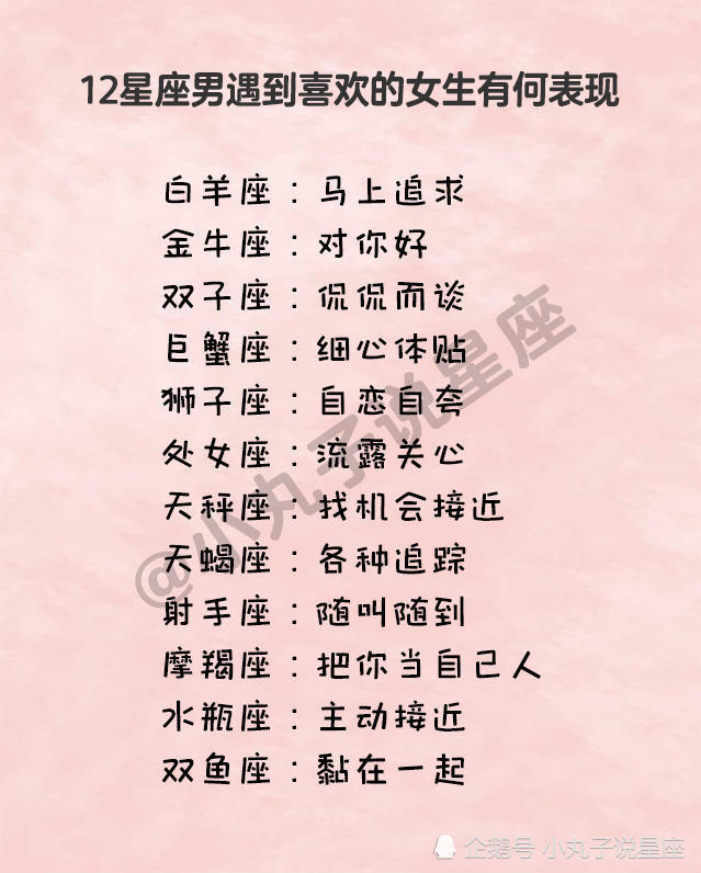 12星座男遇到喜欢的女生有何表现   十二星座女生什么时候最迷人