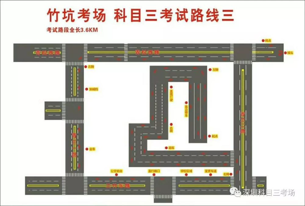 2019年清湖牛湖平湖竹坑明中水头东周福永科目三考场考试方法规则图纸