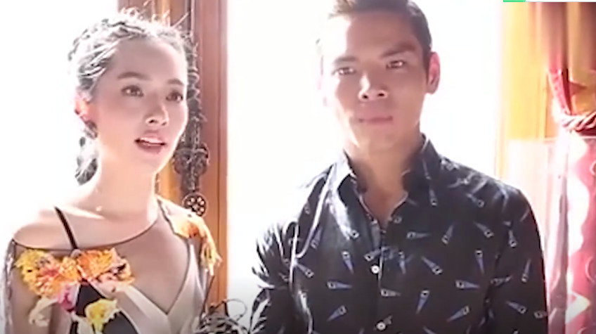 郭碧婷向佐同时接受采访,当镜头曝光她穿的网