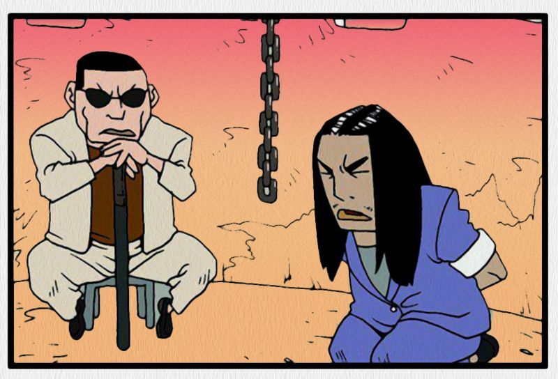 搞笑漫画:幸亏戴了假发,逃过一劫