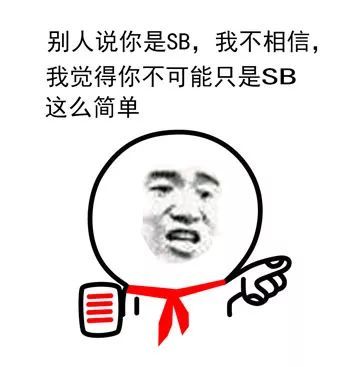 别人说你是 sb,我不相信,我觉得你不可能只是 sb 这么简单