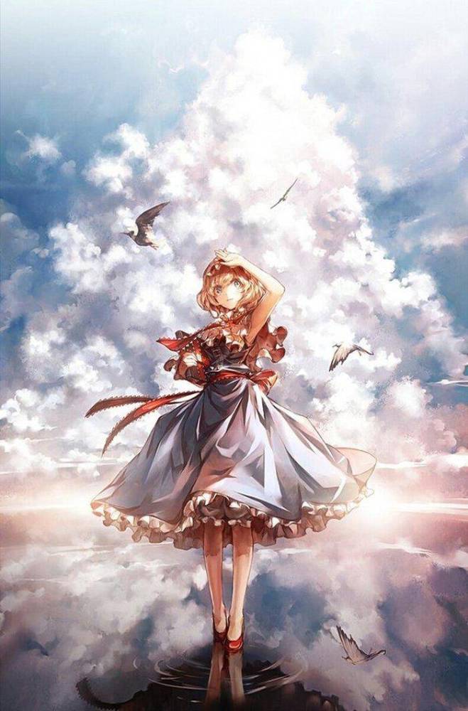 二次元壁纸:你甜甜的,像我手里的糖