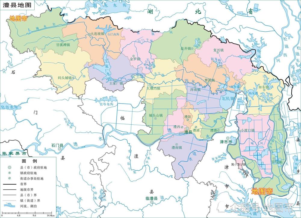 湖南常德2区6县1市,10幅最新高清地图