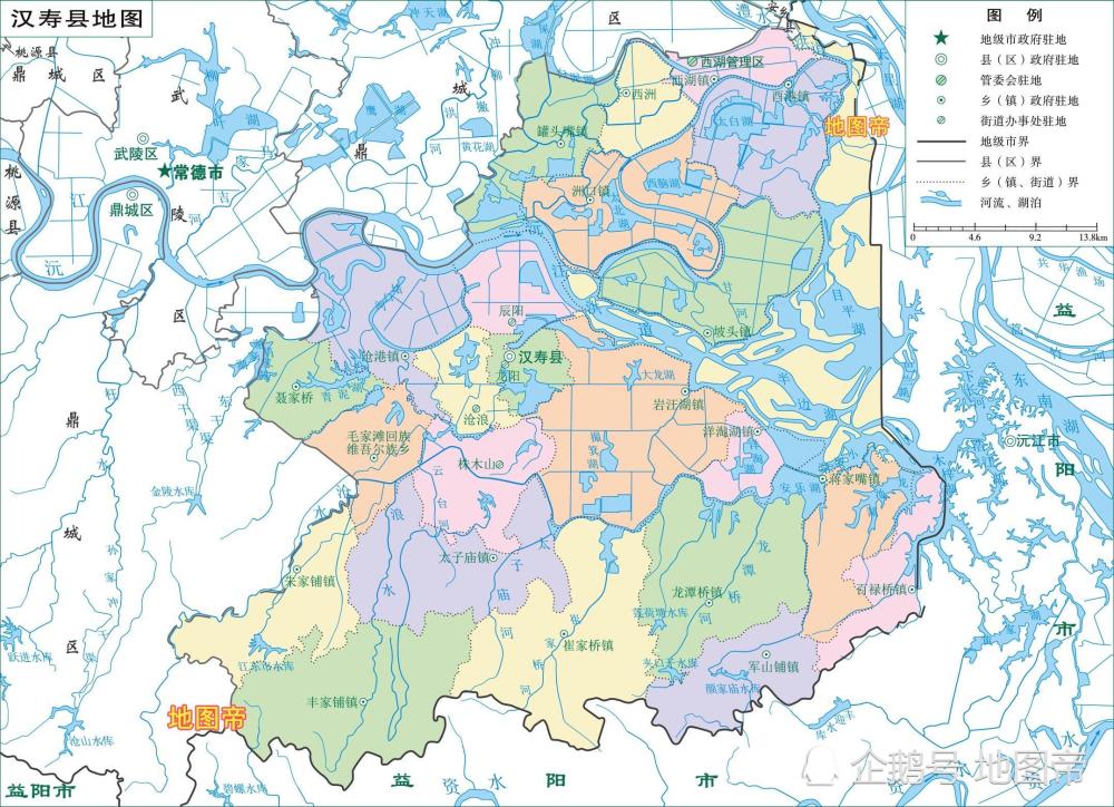 湖南常德2区6县1市,10幅最新高清地图