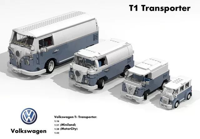 乐高moc作品欣赏:大众t1面包车