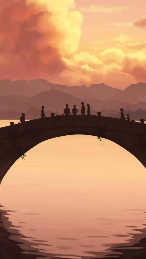 背影匆匆·尽成空·插画壁纸:"只是背道而驰,何必说的