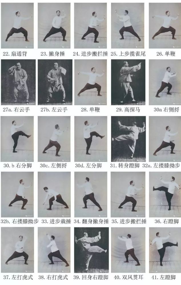 传武宗师杨澄甫太极拳84式拳势,有些招式在武侠小说竟