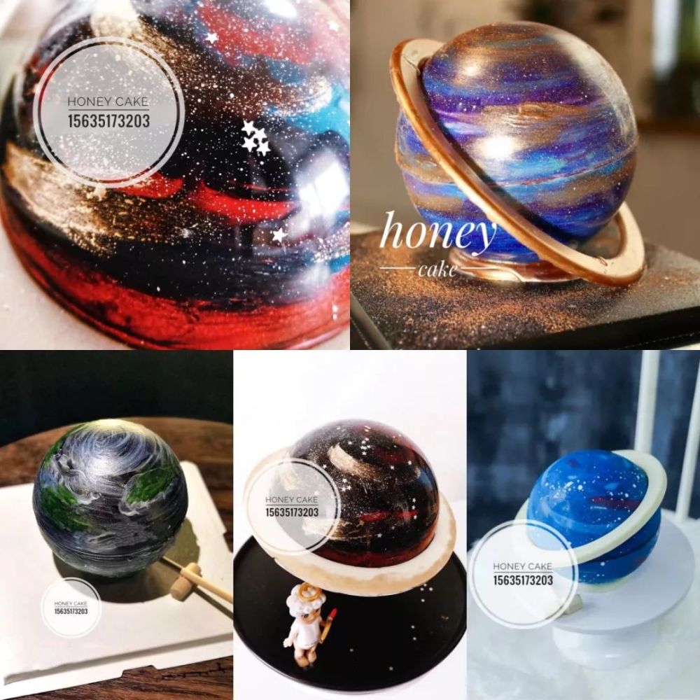 ins立体蛋糕足足有七层以上,光是外表就俘获了不少少女心~ 星球蛋糕