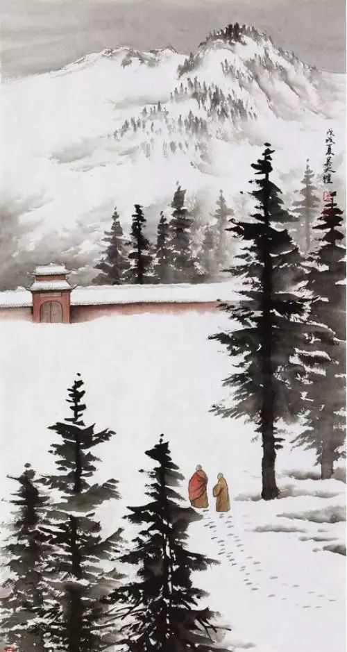 《圣雪净地》 吴大恺精心绘制长条横幅山水画雪景《岁月如歌》