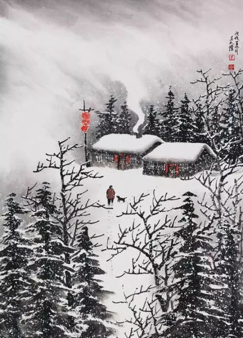 吴大恺新品雪景山水画作品《岁月无忧》